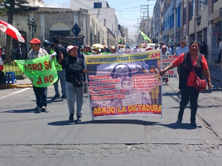 Ciudadanos marcharon en Arequipa apoyando paro de transportistas