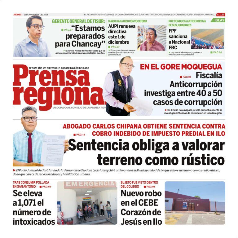 La Prensa Regional – Viernes 15 de noviembre de 2024