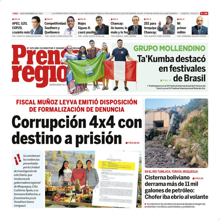 La Prensa Regional – Lunes 18 de noviembre de de 2024