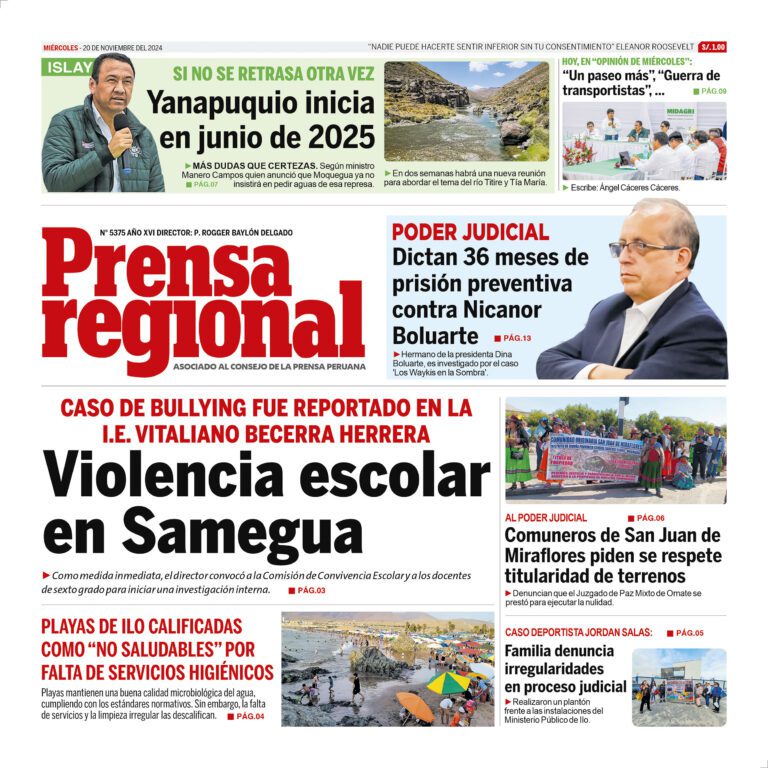 La Prensa Regional – Miércoles 20 de noviembre de de 2024