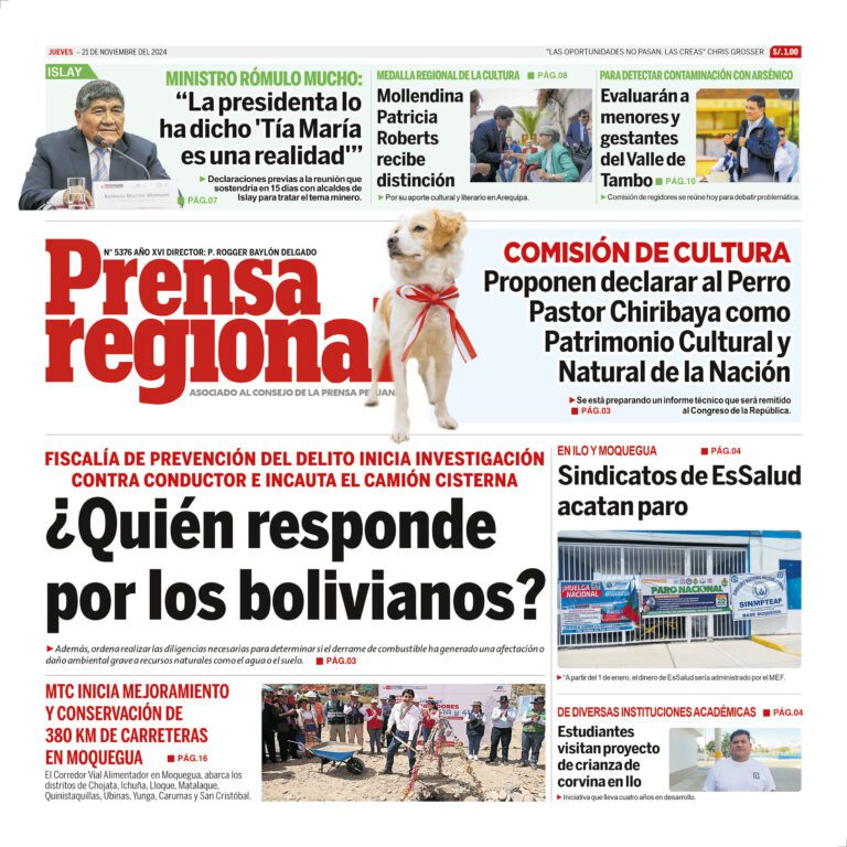 La Prensa Regional – Jueves 21 de noviembre de de 2024