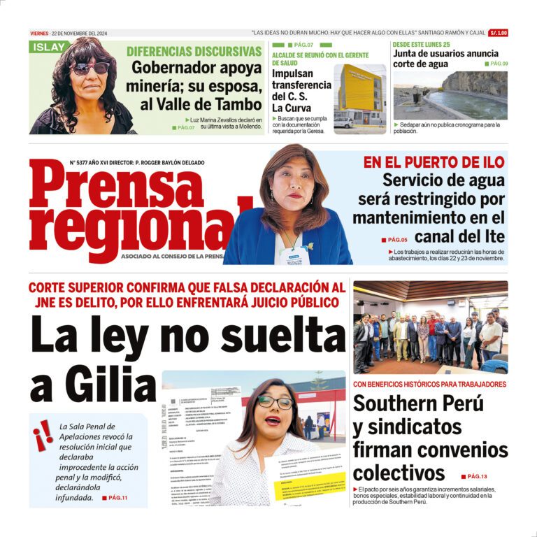 La Prensa Regional – Viernes 22 de noviembre de de 2024