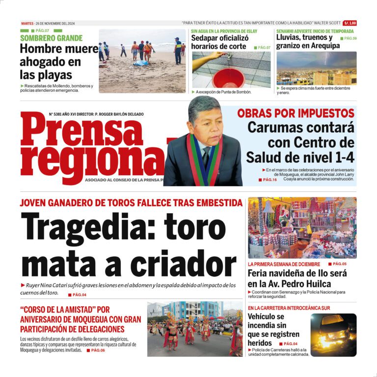 La Prensa Regional – Martes 26 de noviembre de de 2024