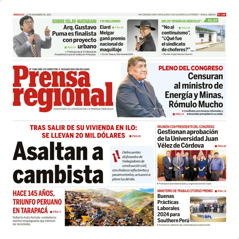 La Prensa Regional – Miércoles 27 de noviembre de de 2024