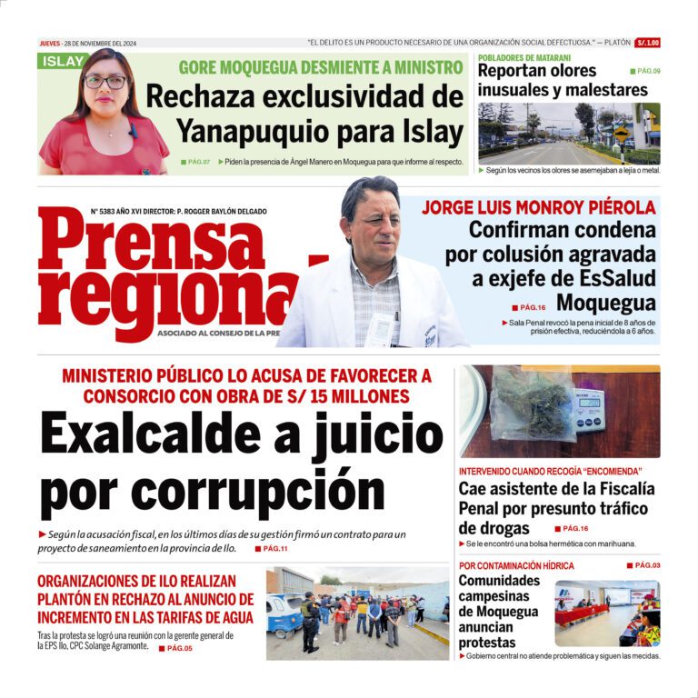 La Prensa Regional – Jueves 28 de noviembre de de 2024