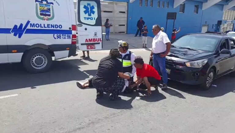 Mujer resulta herida tras ser atropellada en la Av. Mariscal Castilla en Mollendo