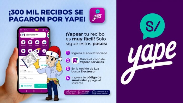 Electrosur: 300 mil recibos de luz se pagaron por Yape