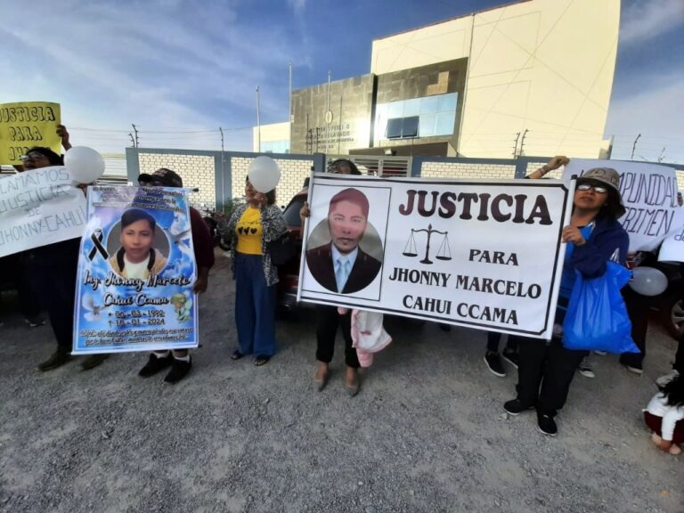 Familiares exigen justicia por la muerte del Ing. Jhonny Cahui frente al Ministerio Público