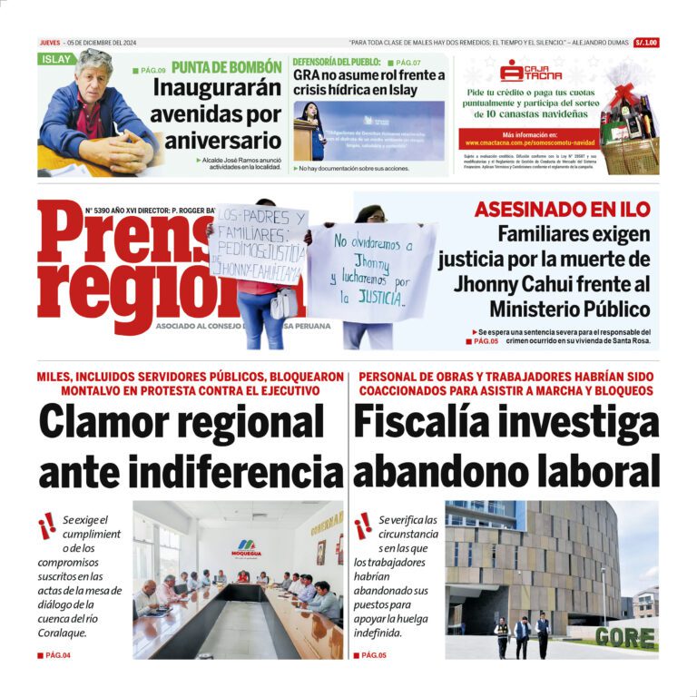 La Prensa Regional – Jueves 05 de diciembre de 2024