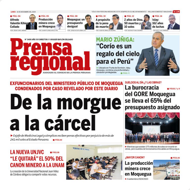 La Prensa Regional – Lunes 16 de diciembre de 2024