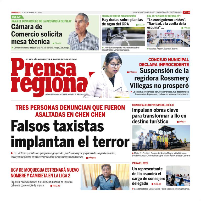 La Prensa Regional – Miércoles 18 de diciembre de 2024