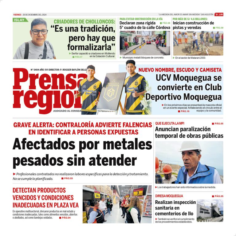 La Prensa Regional – Viernes 20 de diciembre de 2024