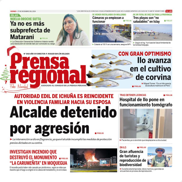 La Prensa Regional – Viernes 27 de diciembre de 2024