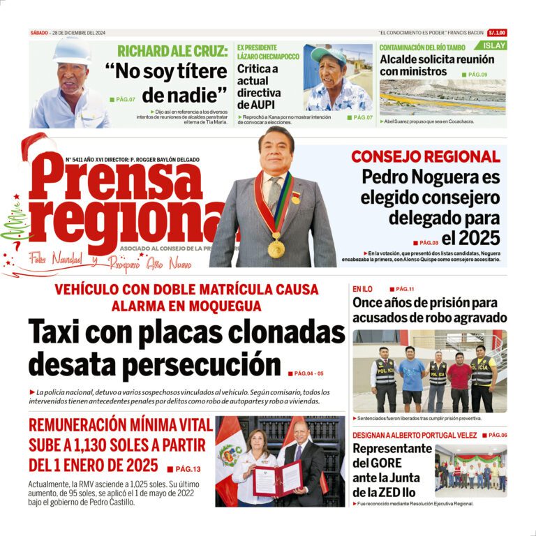 La Prensa Regional – Sábado 28 de diciembre de 2024