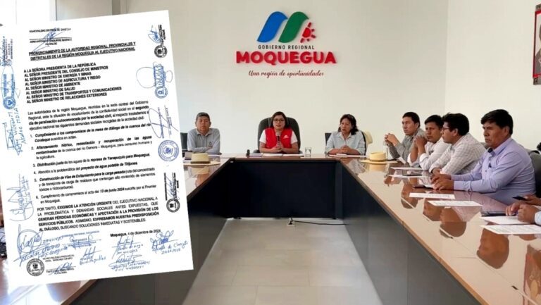 Autoridades de Moquegua exigen atención urgente del Ejecutivo tras segundo día de huelga