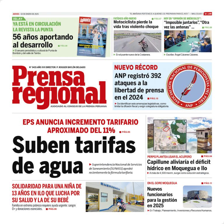 La Prensa Regional – Jueves 02 de enero de 2025