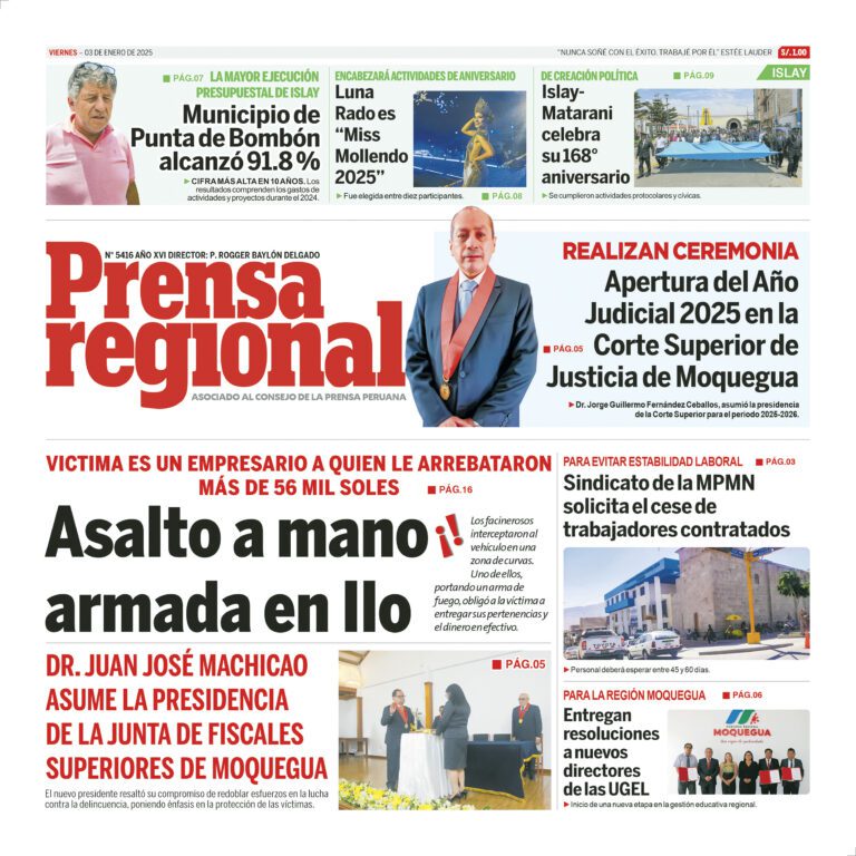 La Prensa Regional – Viernes 03 de enero de 2025