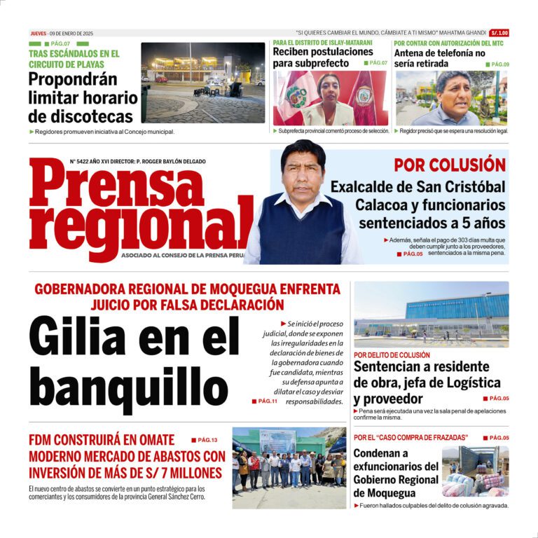 La Prensa Regional – Jueves 09 de enero de 2025