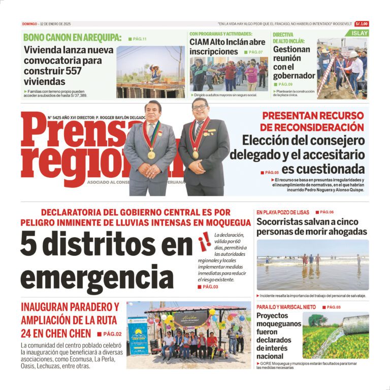 La Prensa Regional – Domingo 12 de enero de 2025
