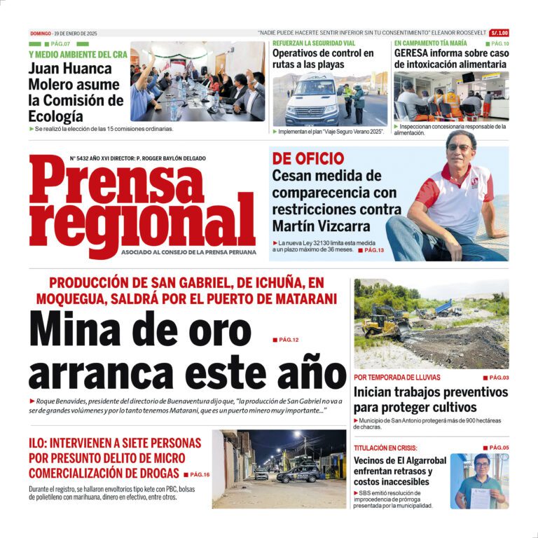 La Prensa Regional – Domingo 19 e enero de 2025