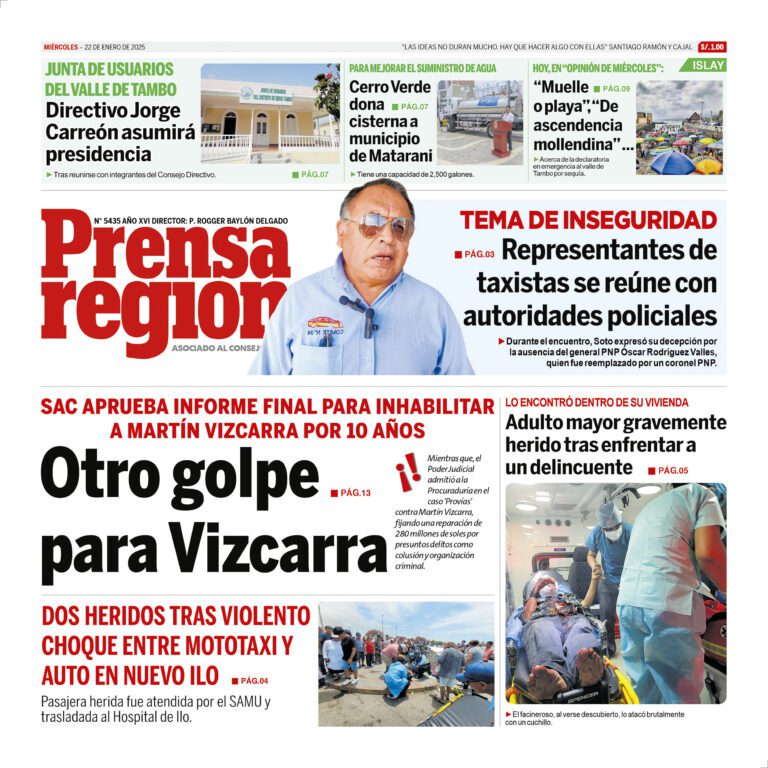La Prensa Regional – Miercoles 22 de enero de 2025