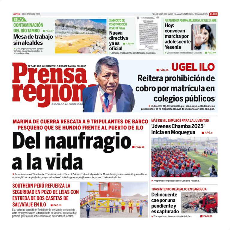 La Prensa Regional – Jueves 30 de enero de 2025