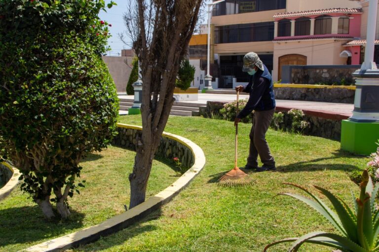Inician mantenimiento de parques en Pacocha