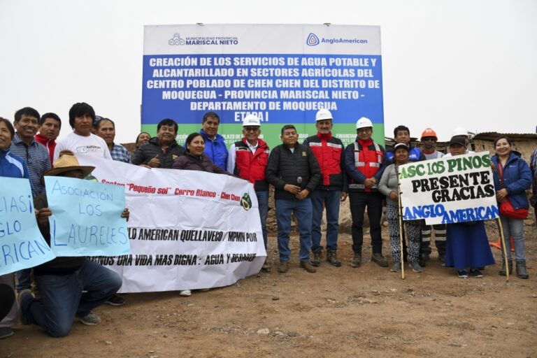 Anglo American financia obras de agua potable para más de 260 familias en Chen Chen