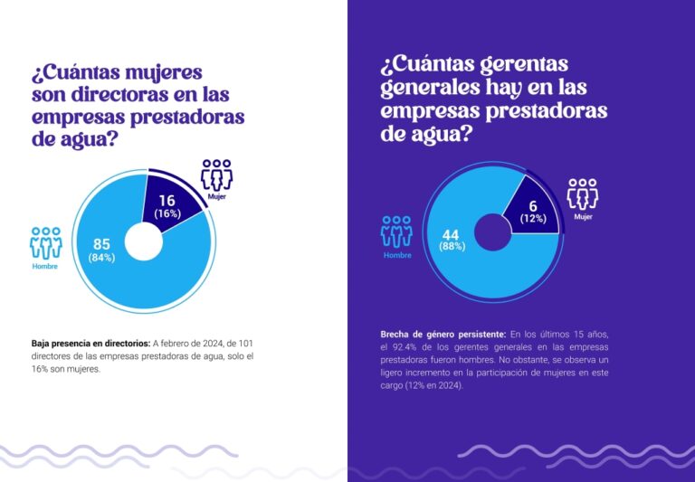 Brecha de género: solo 6 mujeres lideraron gerencias generales en las 50 empresas de agua del país