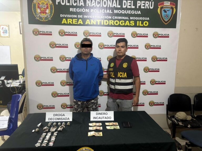 Ilo: Detienen a presunto micro comercializador de droga en bar