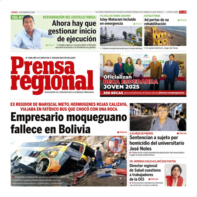 La Prensa Regional – Viernes 14 de marzo de 2025