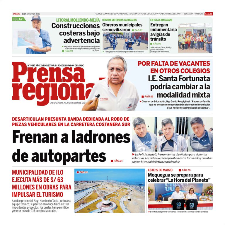 La Prensa Regional – Sábado 15 de marzo de 2025