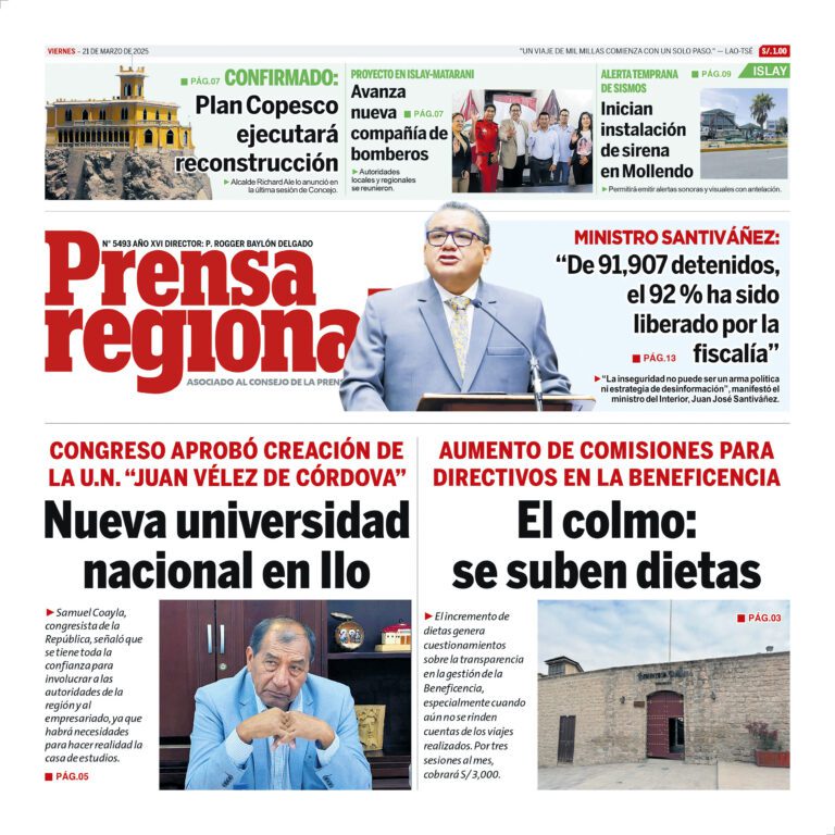 La Prensa Regional – Viernes 21 de marzo de 2025