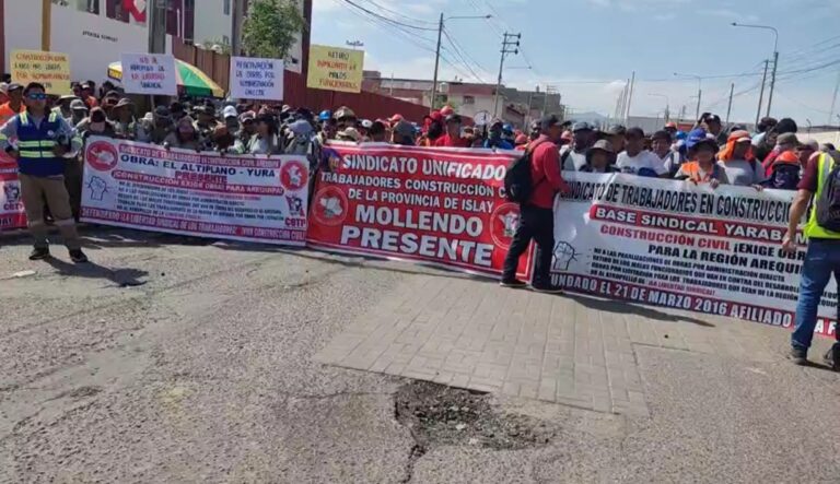 Construcción Civil inicia paro regional indefinido contra el GRA