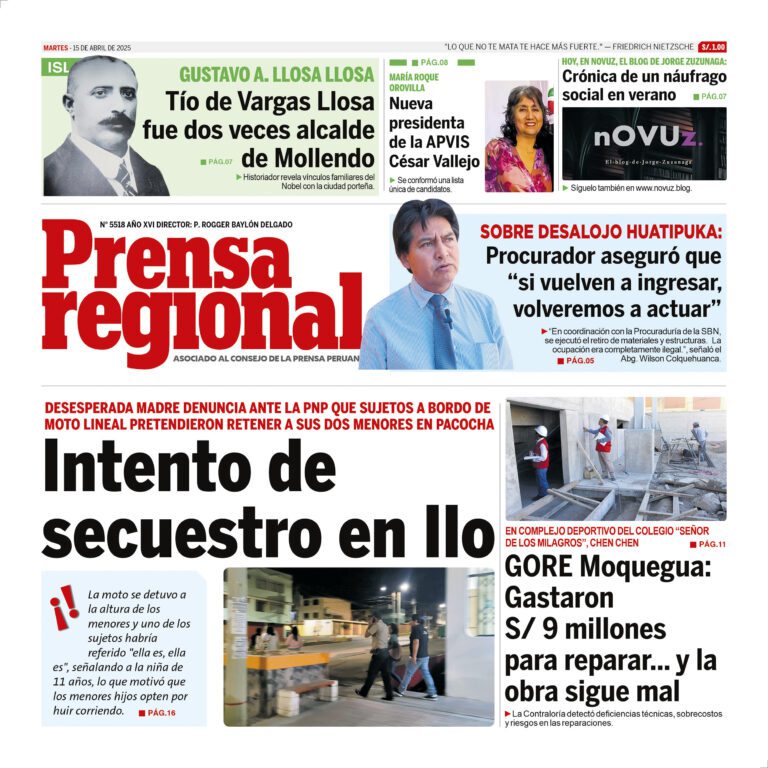 La Prensa Regional – Martes 15 de abril de 2025