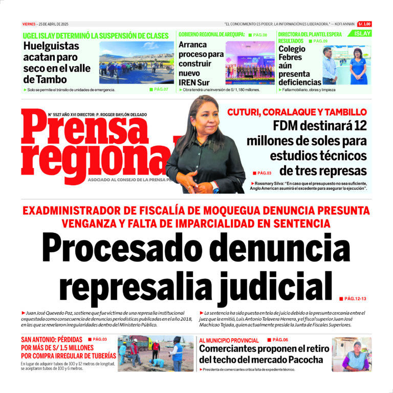 La Prensa Regional – Viernes 25 de abril de 2025