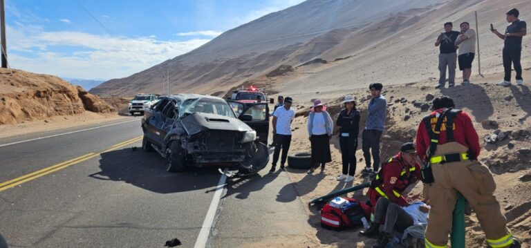 Tres heridos tras despiste de camioneta en la ruta Moquegua – Ilo