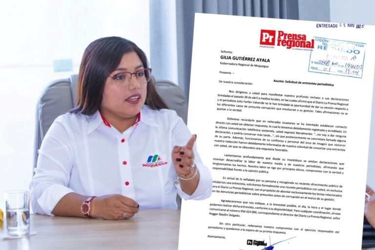 La Prensa Regional desmiente a la gobernadora Gilia Gutiérrez: sí se le brindó oportunidad para dar su versión
