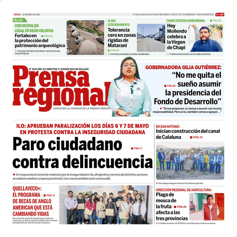 La Prensa Regional – Jueves 01 de mayo de 2025