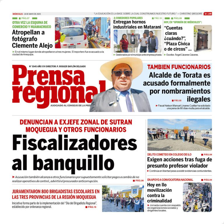 La Prensa Regional – Miércoles 15 de mayo de 2025
