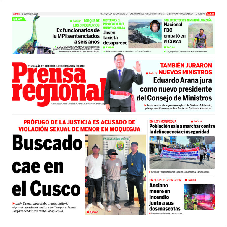 La Prensa Regional – Jueves 15 de mayo de 2025