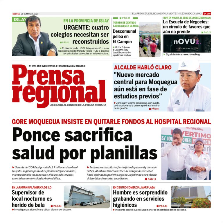 La Prensa Regional – Martes  20 de mayo de 2025