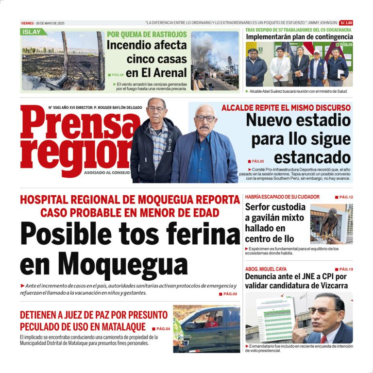 La Prensa Regional – Viernes 30 de mayo de 2025
