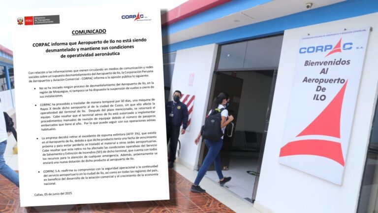 CORPAC niega desmantelamiento del aeropuerto de Ilo y garantiza su operación
