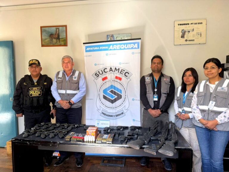 Incautan arsenal ilegal en empresa de seguridad privada en Arequipa