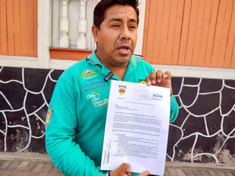 Dirigentes de taxi colectivo cuestionan rendición de cuentas del alcalde provincial