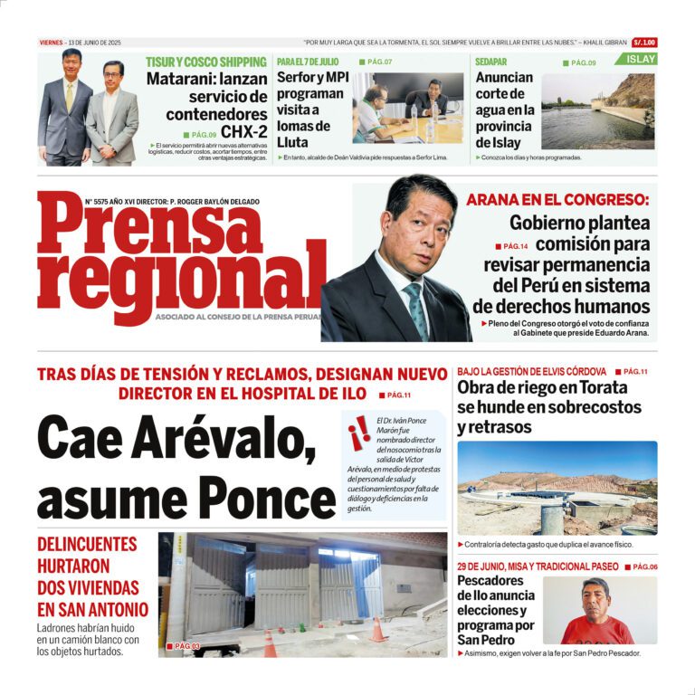 La Prensa Regional – Viernes 13 de junio de 2025