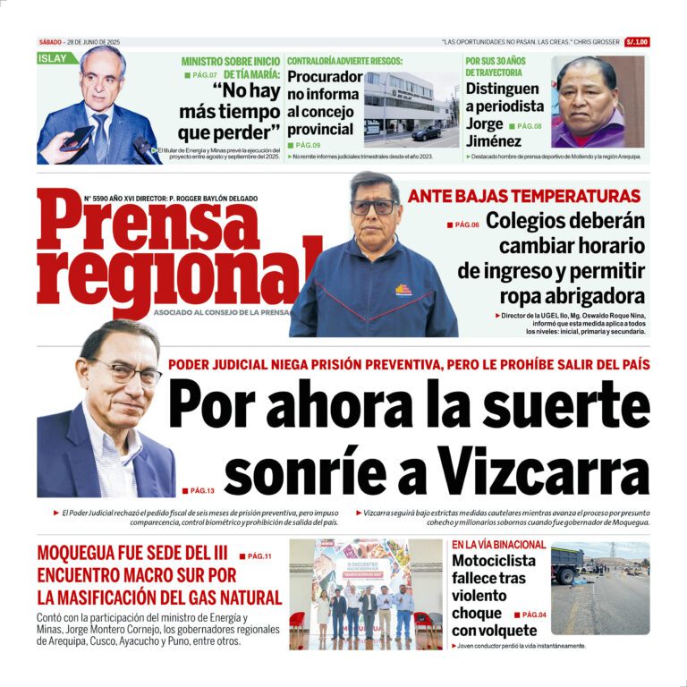 La Prensa Regional – Sábado 28 de junio de 2025