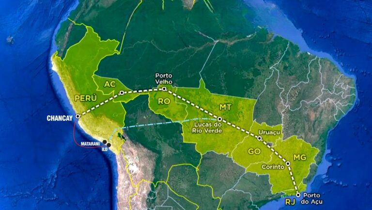 Conexión ferroviaria Brasil – China y puerto Chancay