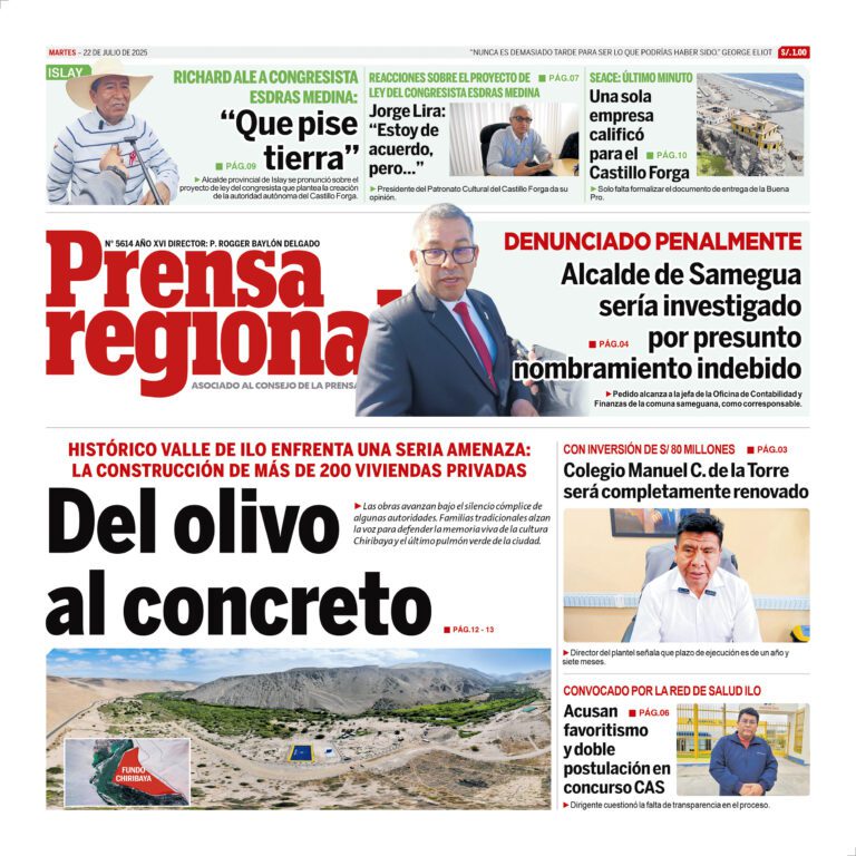 La Prensa Regional – Martes 22 de julio de 2025